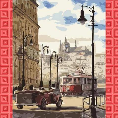 Nostalgic City View Paint by Number Kit