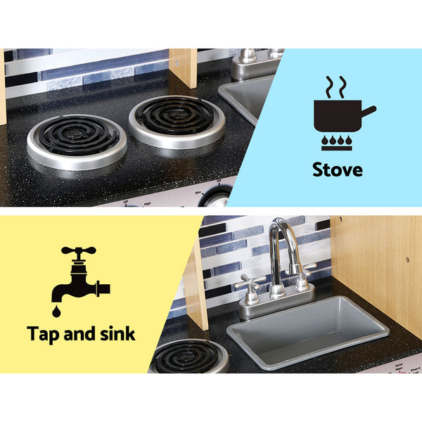 Kids Kitchen Wooden Pretend Play Set Toys Food Cooking Children Cookware